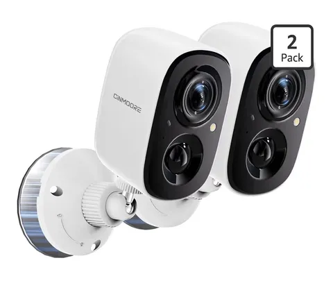 Cinmoore 2.5K Wireless Home Security Cameras 2-Pack, Outdoor WiFi Non