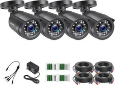4 Camaras De Seguridad Wifi Exterior 1080P Inalambrica Con Vision Nocturna Video