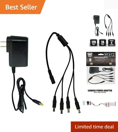 SPF-CAMP-2A Camera Adapter with 4-Way Power Splitter, Black