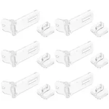  6 Pcs Clear Hinge Latch Acrylic Lock Hasp Cabinet Drawer Accessories