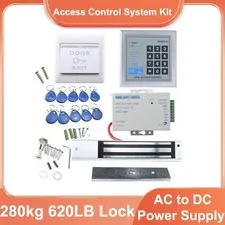 Electric Door Access Control System Kit Set RFID Keypad Magnetic Lock 10 Key fob