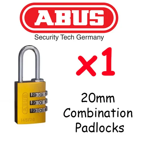 Combination Padlocks - Resettable ABUS 20mm  High quality - YELLOW