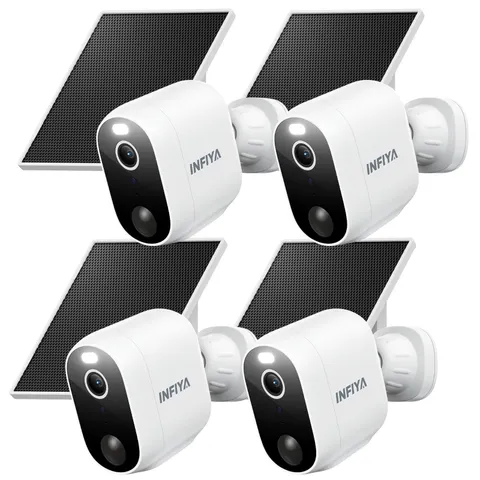 Infiya Z1 Wireless Security Camera Smart Battery Powered 4-Pack White - Open Box