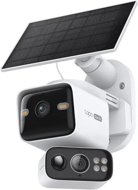 Tapo 2K Dual Lens Pan/Tilt Security Battery Camera W/Solar, C645D KIT | 165° Wid
