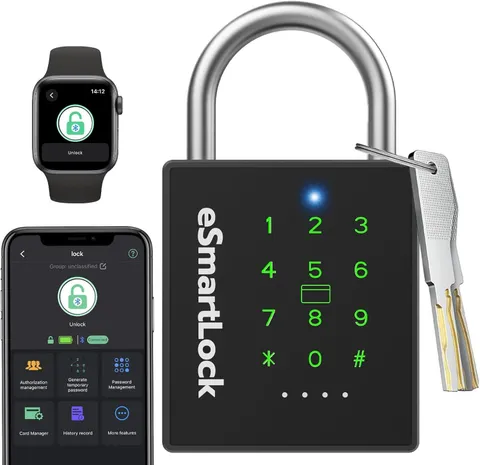 Digital Padlock Outdoor eLinkSmart Password Gate Lock with Key NFC RFID Weatherp