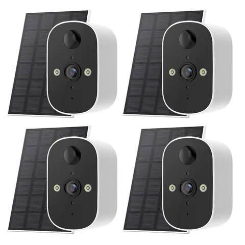 4Pcs WiFi Camera Solar Outdoor Wireless Battery Powered Audio Security Camera