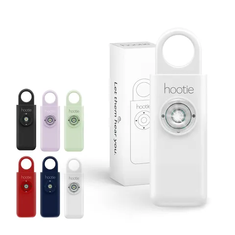 Hootie Personal Safety Alarm for Women, Men, & Kids - Keychain Alarm, White 