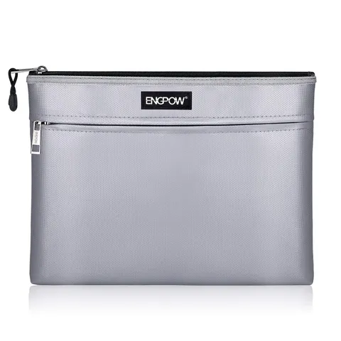 Fireproof Document Bags,Non-Itchy Fireproof Money Bag,13.4"x 10.2" Two Pocket...