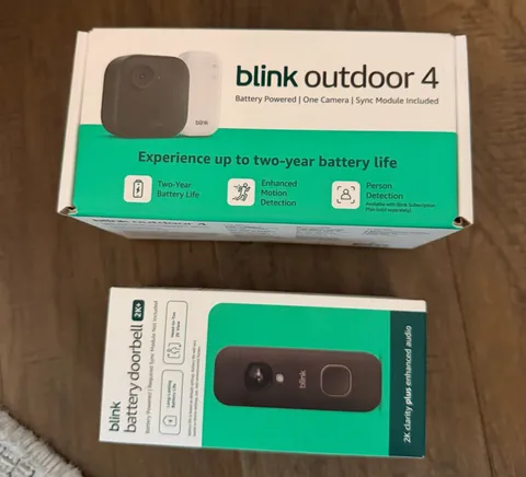 Blink Outdoor 4 and Battery Doorbell 2K+  Camera Combo Security System — New