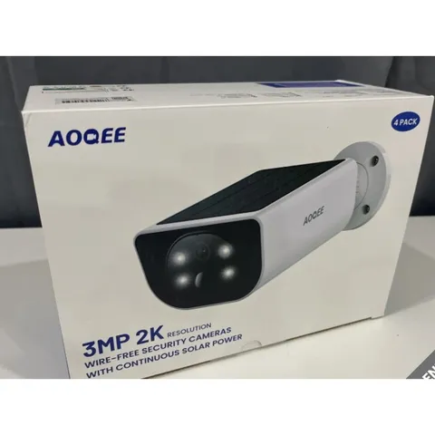 AOQEE 4pack Security Camera 3MP 2K res, Outdoor Wireless WiFi, Multi Options New