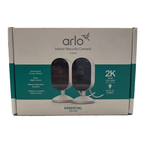 Arlo Essential Indoor Security Camera 2K - 3rd Gen, Plug-in