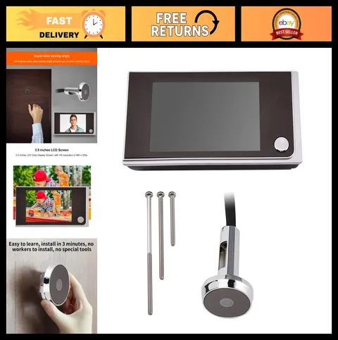 3.5" LCD Door Hole Camera with 120° Wide Angle - Digital Viewer for Apartment Do