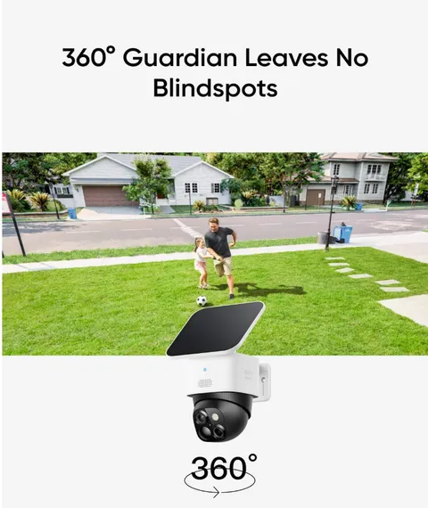 Eufy SoloCam S340 Solar 3K Dual Camera 360° Pan Tilt 8x Zoom No Fee Brand New