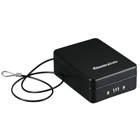 Small Safe, Black Lock with Combination Lock for Office or Dorm Secures Money...