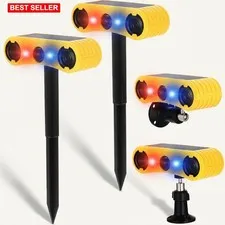 Alarm System 2 Pack Solar Power Outdoor Motion Sensor with Stake Deterrent