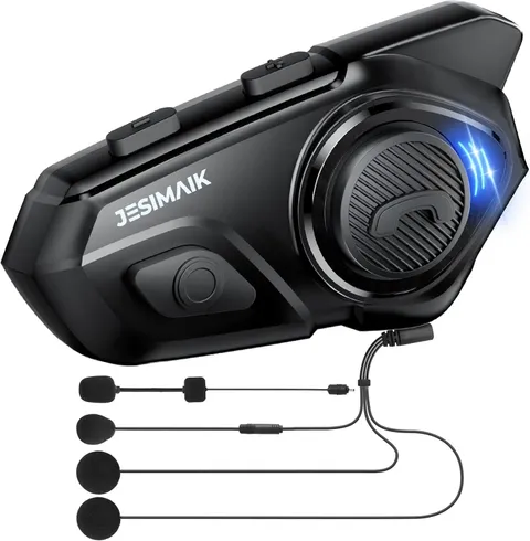 Motorcycle Helmet Bluetooth Headset, 10 Way 2KM Helmet Communication System, Mul
