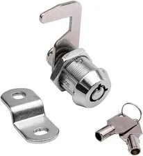 Toolbox Lock Tubular Cam Replacement Lock Hook Cam Keyed Alike (5/8 Inch, Chr