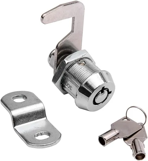 Toolbox Lock Tubular Cam Replacement Lock Hook Cam Keyed Alike (5/8 Inch, Chr
