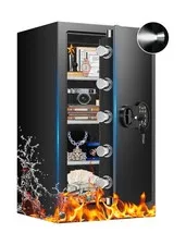 Mitlvge 35Min Fireproof Safe, 7.5 Cubic Feet Home Safe Box with 3-Removable S...