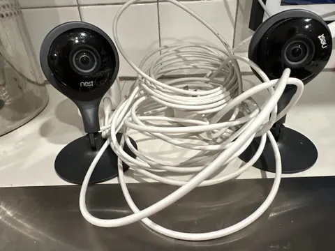 Google Nest Cam Indoor Security Camera A0005 1st Gen Wired SET OF TWO CAMERAS