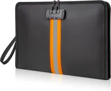 Fireproof Document Bag with Lock，13"×9.2" Fireproof Money Bag，With Zipper and Lo