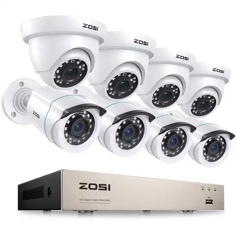 H.265 plus 8-Channel 3K-Lite DVR Home Security Camera System with 8 Wired 1080P