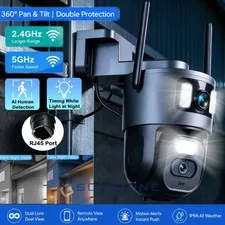 4K Wireless WiFi Outdoor PTZ Tilt Home Security Camera Auto Tracking 2-Way Audio