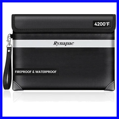 Upgraded 4200°F Fireproof & Waterproof Document Organizer with Reflective Strip
