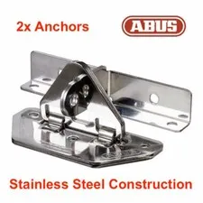 ABUS AB138 Stainless Steel Garage Door Anchors-Twin Pack -Gatesec