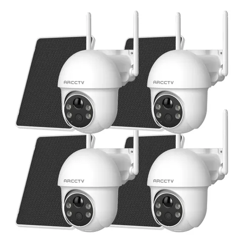 ARCCTV Solar Security Camera System Wireless Outdoor 360° PTZ WiFi IP Home Audio