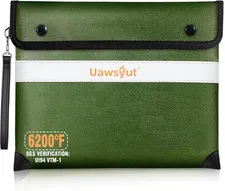 Fireproof Document Bag - 6200°F Heat Insulated, Small Important Document Bags wi