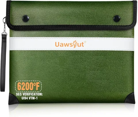 Fireproof Document Bag - 6200°F Heat Insulated, Small Important Document Bags wi