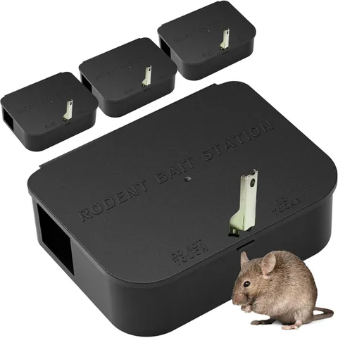 Rat Station Box with 1 Key, Complete Rodent Solution Keeps Rats Away, Pet and...