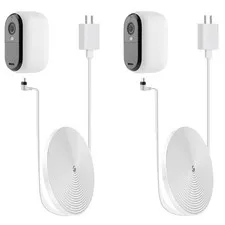 2 Pack 20ft White Outdoor Flat Power Cable for Arlo Essential Security Camera 2n
