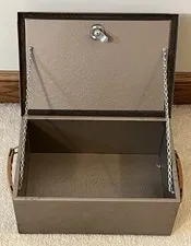 Vintage Insulated Metal Portable Fire Box, 13”x8.5” Interior, Double Handled VGC