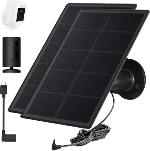 Ring Camera Solar Panel Charger, Compatible with Stick up Cam Battery, Ring