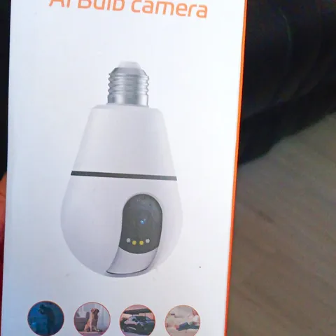 AI Bulb Camera 1080p Wi-Fi IP Indoor Night Vision 2-Way Audio Motion, White