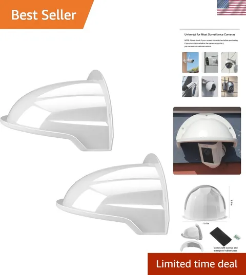 Universal Security Camera Sun Rain Cover Shield - Length 11.4", Width 8.0", H...