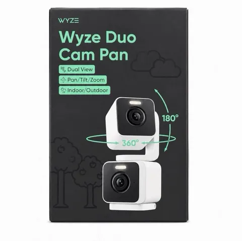 Wyze Duo Cam Pan Indoor/Outdoor IP65 2K 360° Pan/Tilt Smart Home Security Camera