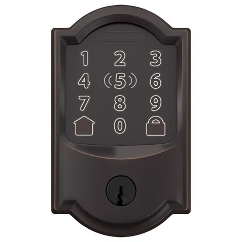Schlage Encode Plus Aged Bronze Metal Wi-Fi Deadbolt With Camelot Trim