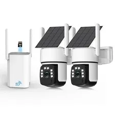 Solar Security Cameras Wireless Outdoor,2 Cam-Kit,Solar-Powered,No Subscripti...