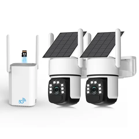 Solar Security Cameras Wireless Outdoor,2 Cam-Kit,Solar-Powered,No Subscripti...