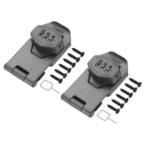 Keyless Cabinet Combination Lock 3" 2Pcs 3-Digit Password Hasp Lock Gray