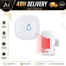 Wireless Motion Sensor Door Chime Alarm PIR Detector 32 Chimes METAK