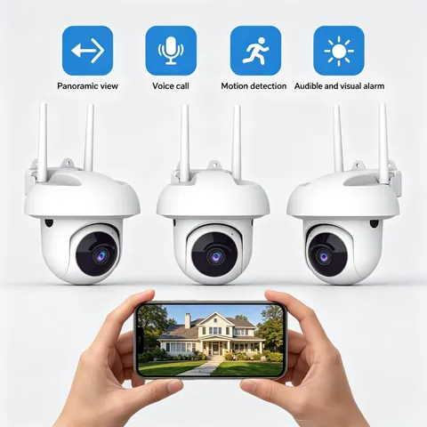 PHANSATIM 3PCS 4MP Smart Home Security Camera 2.4GHz WiFi USB Powered Indoor