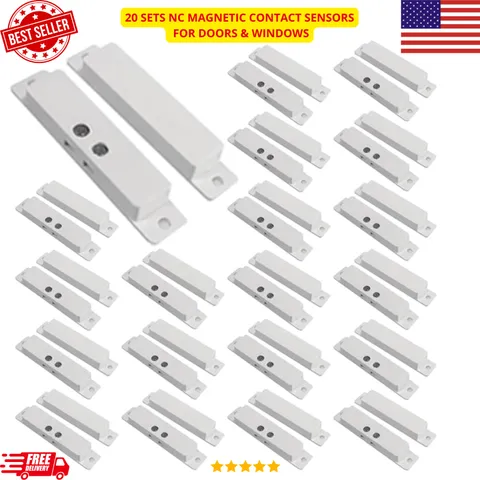 Sets NC Magnetic Door Window Contact Sensor Alarm Reed Switch White Surface