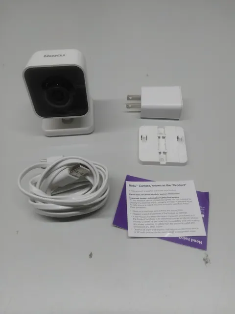 Roku SCS11R Indoor Security Camera Wired 2-Way Audio Night Vision Motion Sensor
