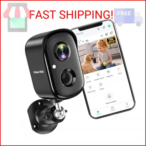 Security Cameras Wireless Outdoor, 2K Indoor Cameras for Home Security Battery P