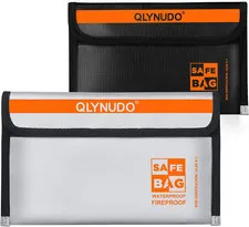 Fireproof Money Bag for Cash - Nesting 2 Pack (9.2X5.7" & 8X5"), Non-Itchy Silic
