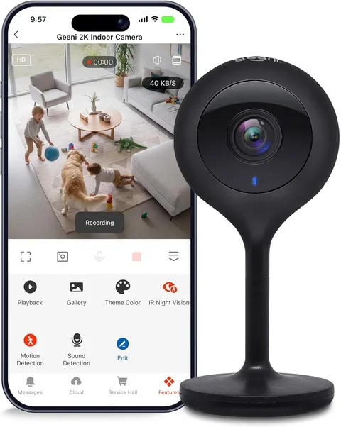 Look 2K 4MP Smart Indoor Security Camera – 1440P Ultra HD Wifi Pet & Baby Monito